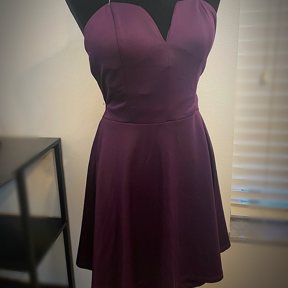 Purple strapless homecoming dress size LARGE Charlotte Russe